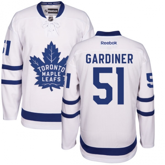 Men's Reebok Toronto Maple Leafs #51 Jake Gardiner Authentic White Away NHL Jersey - Ujersey