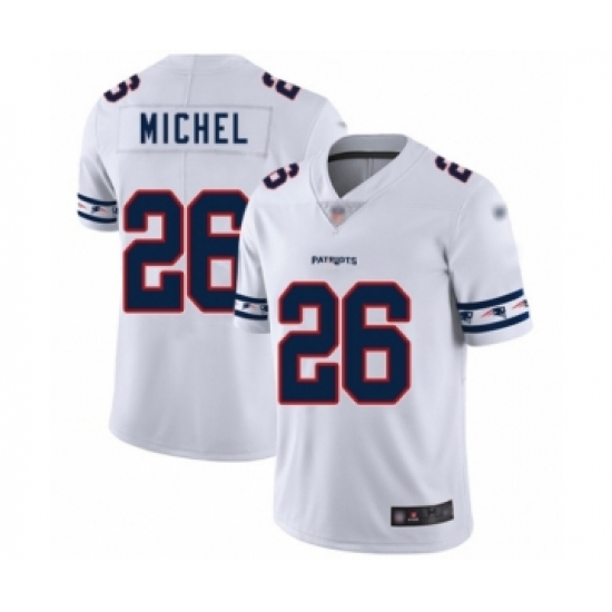Men's New England Patriots #26 Sony Michel White Team Logo Fashion Limited Football Jersey - Ujersey