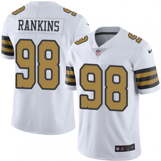 Youth Nike New Orleans Saints #98 Sheldon Rankins Limited White Rush Vapor Untouchable NFL Jersey - Ujersey