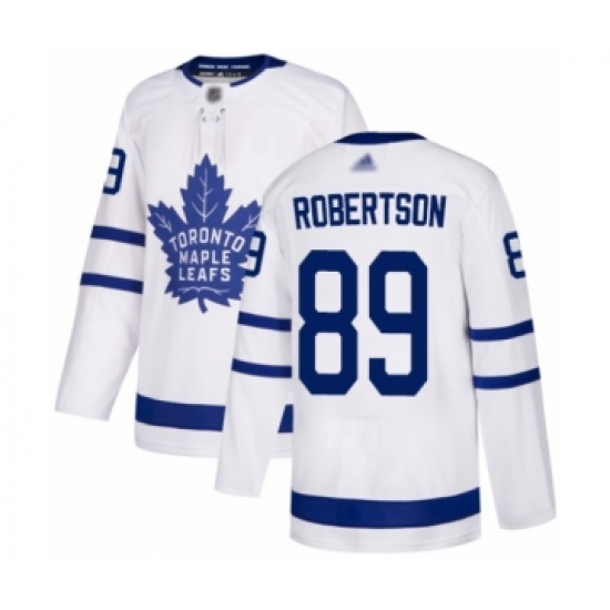 Youth Toronto Maple Leafs #89 Nicholas Robertson Authentic White Away Hockey Jersey - Ujersey