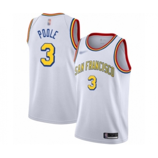 Men's Golden State Warriors #3 Jordan Poole Swingman White Hardwood Classics Basketball Jersey - San Francisco Classic Edition - Ujersey