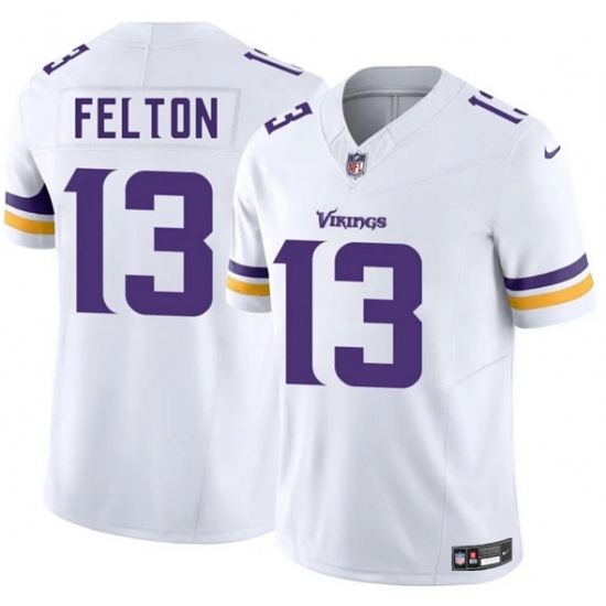 Men's Minnesota Vikings #13 Tai Felton White 2025 Draft F.U.S.E. Vapor Untouchable Limited Football Stitched Jersey - Ujersey