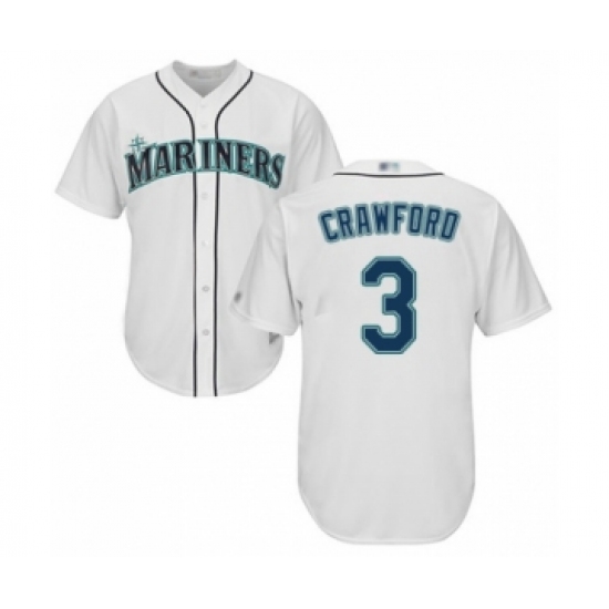 Youth Seattle Mariners #3 J.P. Crawford Authentic White Home Cool Base Baseball Player Jersey - Ujersey