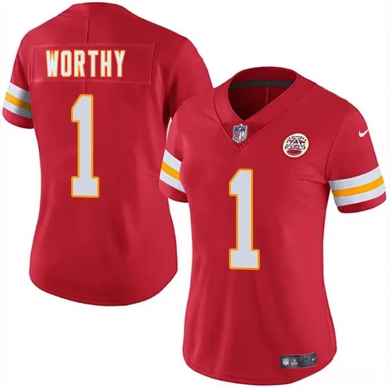 Women's Kansas City Chiefs #1 Xavier Worthy Red 2024 Draft Vapor Untouchable Limited Football Stitched Jersey - Ujersey