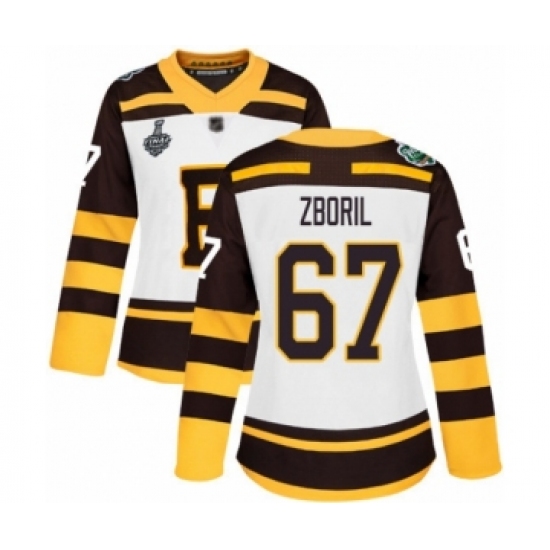 Women's Boston Bruins #67 Jakub Zboril Authentic White Winter Classic 2019 Stanley Cup Final Bound Hockey Jersey - Ujersey