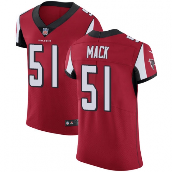 Men's Nike Atlanta Falcons #51 Alex Mack Red Team Color Vapor Untouchable Elite Player NFL Jersey - Ujersey