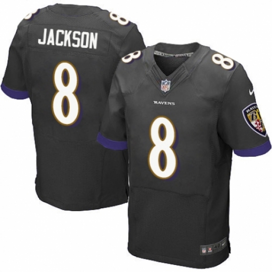 Men's Nike Baltimore Ravens #8 Lamar Jackson Elite Black Alternate NFL Jersey - Ujersey