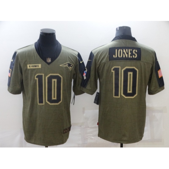 Men's New England Patriots #10 Mac Jones Nike Olive 2021 Salute To Service Limited Player Jersey - Ujersey