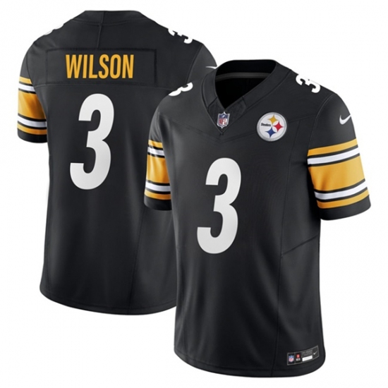 Men's Pittsburgh Steelers #3 Russell Wilson Black 2024 F.U.S.E. Vapor Untouchable Limited Jersey - Ujersey