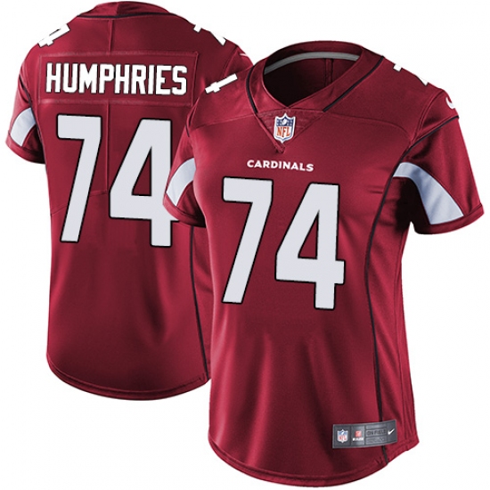 Women's Nike Arizona Cardinals #74 D.J. Humphries Red Team Color Vapor Untouchable Limited Player NFL Jersey - Ujersey