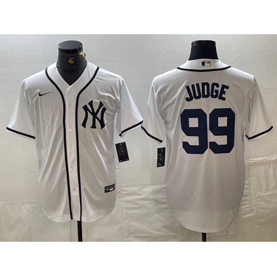 Men's New York Yankees #99 Aaron Judge White Fashion Cool Base Jersey - Ujersey