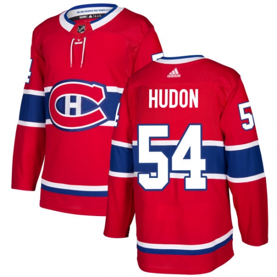 Youth Adidas Montreal Canadiens #54 Charles Hudon Authentic Red Home NHL Jersey - Ujersey