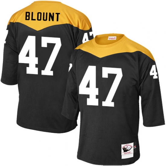 Men's Mitchell and Ness Pittsburgh Steelers #47 Mel Blount Elite Black 1967 Home Throwback NFL Jersey - Ujersey