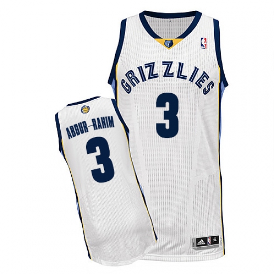 Men's Adidas Memphis Grizzlies #3 Shareef Abdur-Rahim Authentic White Home NBA Jersey - Ujersey