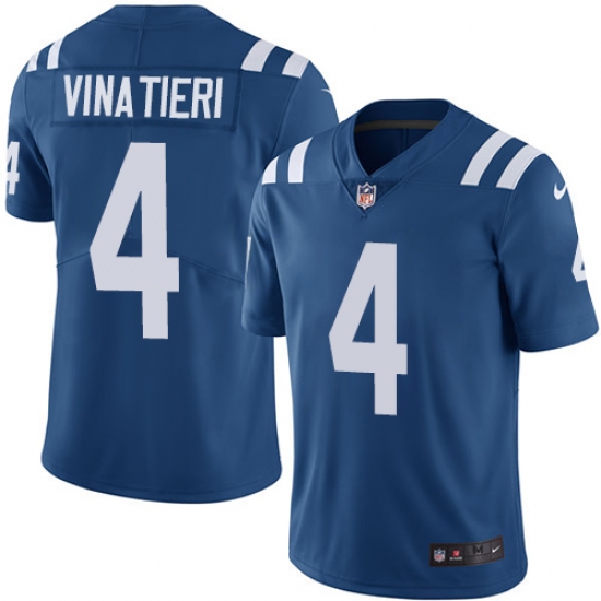 Youth Nike Indianapolis Colts #4 Adam Vinatieri Royal Blue Team Color Vapor Untouchable Limited Player NFL Jersey - Ujersey