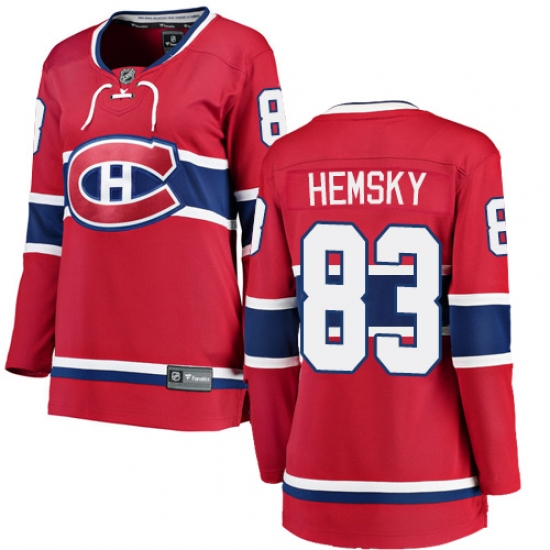 Women's Montreal Canadiens #83 Ales Hemsky Authentic Red Home Fanatics Branded Breakaway NHL Jersey - Ujersey