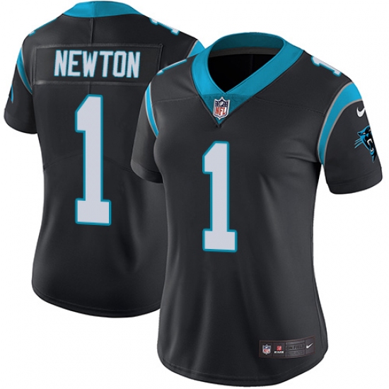 Women's Nike Carolina Panthers #1 Cam Newton Black Team Color Vapor Untouchable Limited Player NFL Jersey - Ujersey