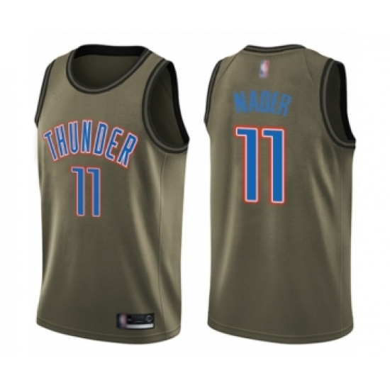 Men's Oklahoma City Thunder #11 Abdel Nader Swingman Green Salute to Service Basketball Jersey - Ujersey