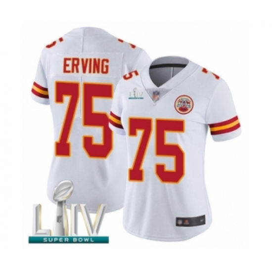 Women's Kansas City Chiefs #75 Cameron Erving White Vapor Untouchable Limited Player Super Bowl LIV Bound Football Jersey - Ujersey