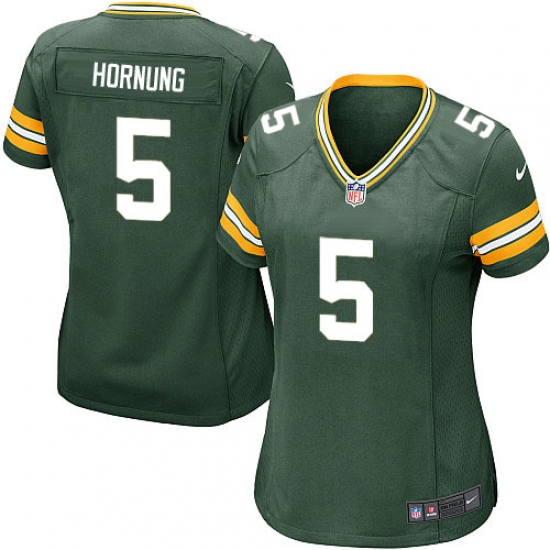 Women's Nike Green Bay Packers #5 Paul Hornung Game Green Team Color NFL Jersey - Ujersey