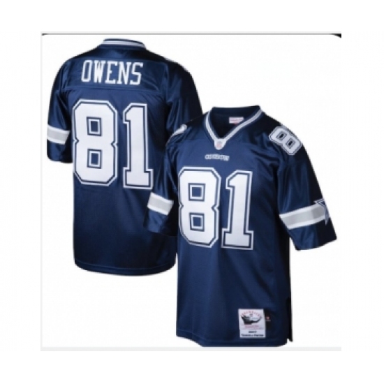 Men's Dallas Cowboys #81 Terrell Owens Navy Blue Throwback Jersey - Ujersey