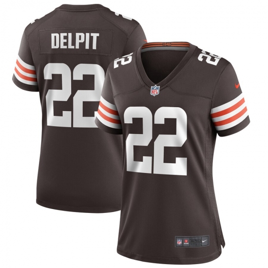 Women's Cleveland Browns #22 Grant Delpit Nike Brown Game Jersey - Ujersey