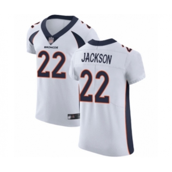 Men's Denver Broncos #22 Kareem Jackson White Vapor Untouchable Elite Player Football Jersey - Ujersey