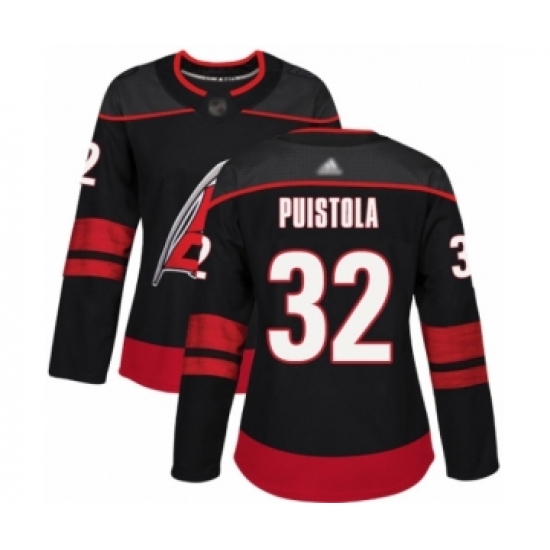 Women's Carolina Hurricanes #32 Patrik Puistola Authentic Black Alternate Hockey Jersey - Ujersey
