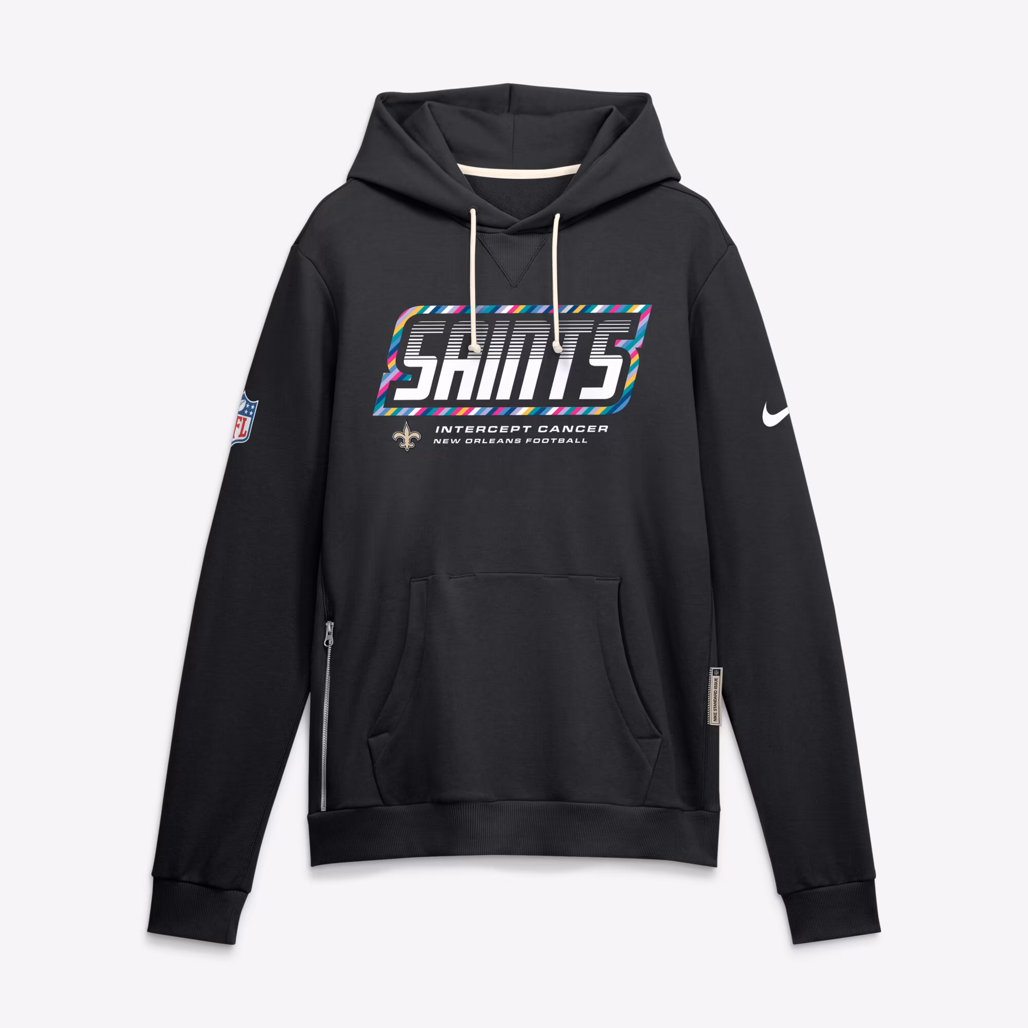 Men's New Orleans Saints Nike Black 2026 NFL Crucial Catch Sideline Standard Issue Dri-FIT Pullover Hoodie - U-jersey