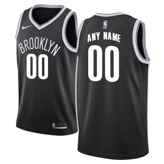 Men's Brooklyn Nets Nike Black Swingman Custom Jersey - Icon Edition - Ujersey