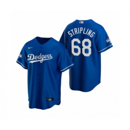 Men's Los Angeles Dodgers #68 Ross Stripling Royal 2020 World Series Champions Replica Jersey - Ujersey