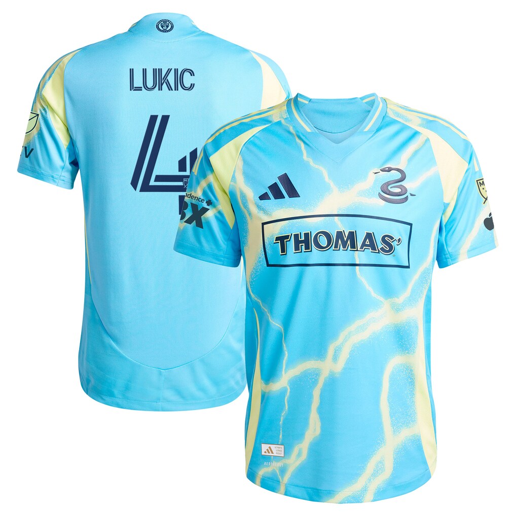 Men's Philadelphia Union Jovan Lukić adidas Blue 2025 The Voltage Kit On-Field Authentic Jersey - Ujersey