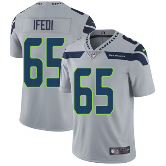 Youth Nike Seattle Seahawks #65 Germain Ifedi Grey Alternate Vapor Untouchable Elite Player NFL Jersey - Ujersey