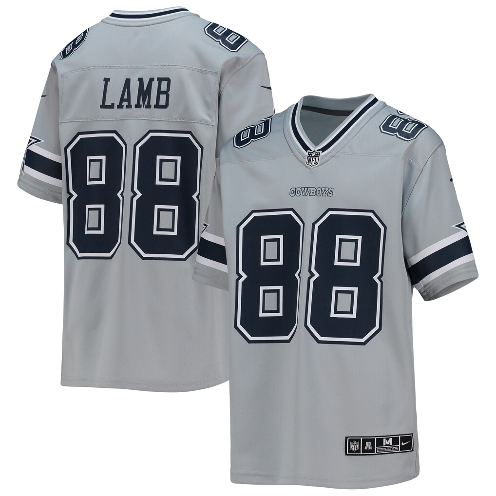 Youth Dallas Cowboys CeeDee Lamb Nike Silver Inverted Team Game Jersey - ujerseystore