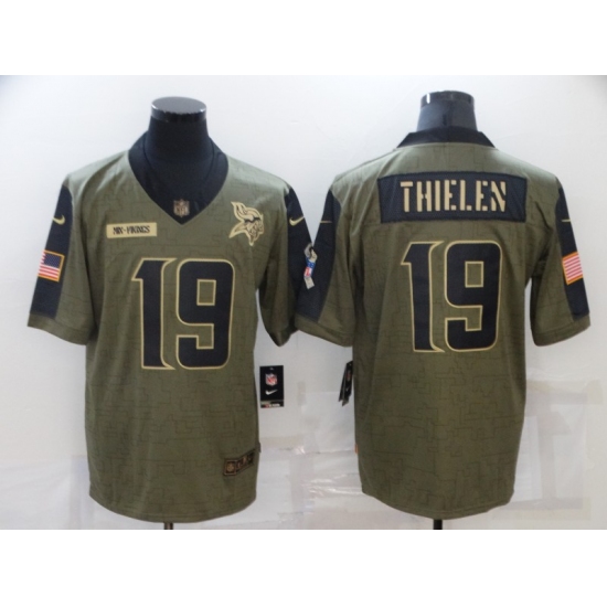 Men's Minnesota Vikings #19 Adam Thielen Nike Olive 2021 Salute To Service Limited Player Jersey - Ujersey