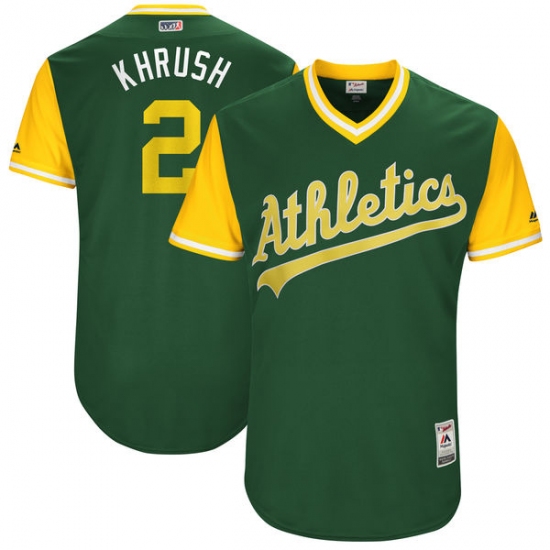 Men's Majestic Oakland Athletics #2 Khris Davis 
