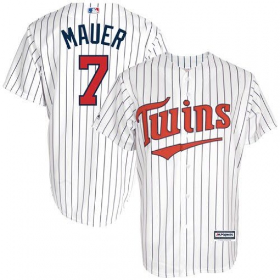 Men's Majestic Minnesota Twins #7 Joe Mauer Authentic White Cool Base MLB Jersey - Ujersey