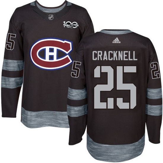 Men's Adidas Montreal Canadiens #25 Adam Cracknell Premier Black 1917-2017 100th Anniversary NHL Jersey - Ujersey