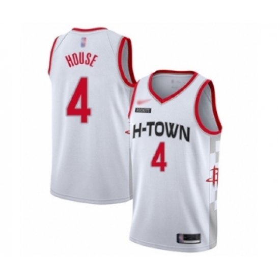 Men's Houston Rockets #4 Danuel House Swingman White Basketball Jersey - 2019 20 City Edition - Ujersey