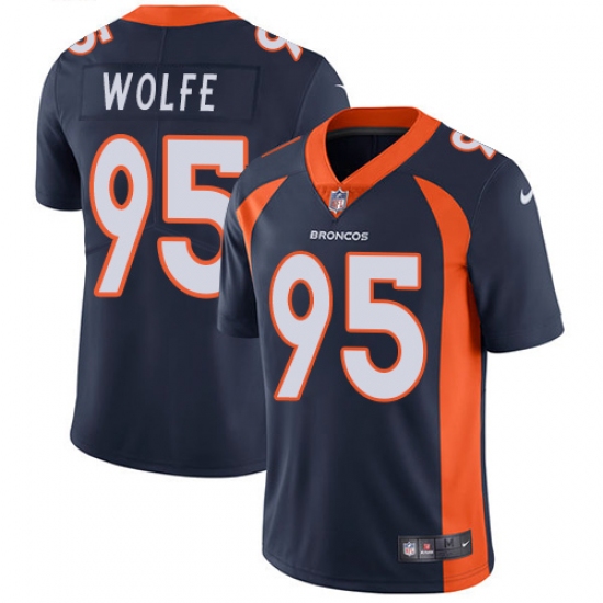 Youth Nike Denver Broncos #95 Derek Wolfe Elite Navy Blue Alternate NFL Jersey - Ujersey