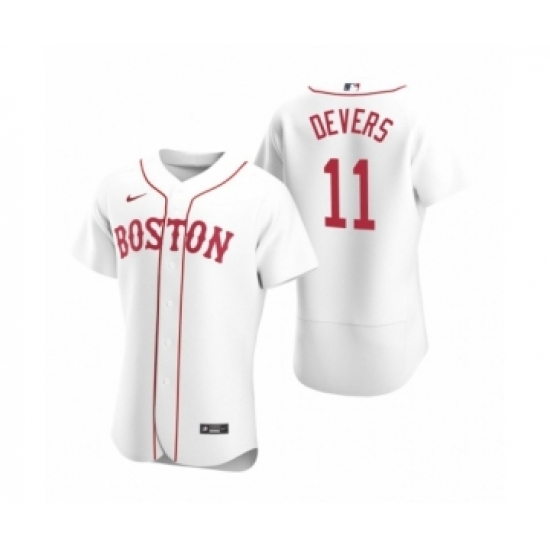 Men's Boston Red Sox #11 Rafael Devers Nike White Authentic 2020 Alternate Jersey - Ujersey