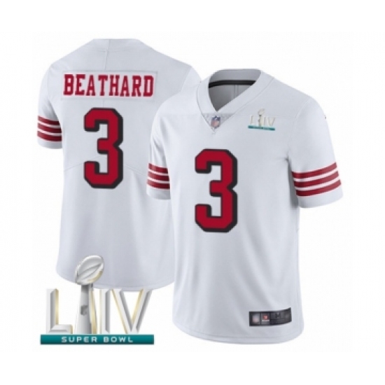 Men's San Francisco 49ers #3 C. J. Beathard Limited White Rush Vapor Untouchable Super Bowl LIV Bound Football Jersey - Ujersey