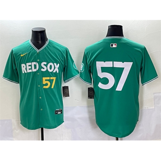 Men's Boston Red Sox #57 Greg Weissert Green 2025 City Connect Limited Stitched Baseball Jersey - Ujersey