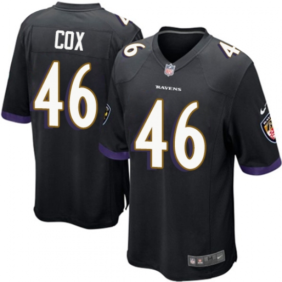 Men's Nike Baltimore Ravens #46 Morgan Cox Game Black Alternate NFL Jersey - Ujersey
