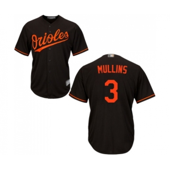 Men's Baltimore Orioles #3 Cedric Mullins Replica Black Alternate Cool Base Baseball Jersey - Ujersey