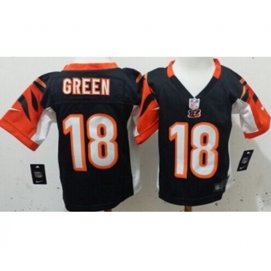 Nike Cincinnati Bengals #18 A.J. Green Black Toddlers Jersey - Ujersey