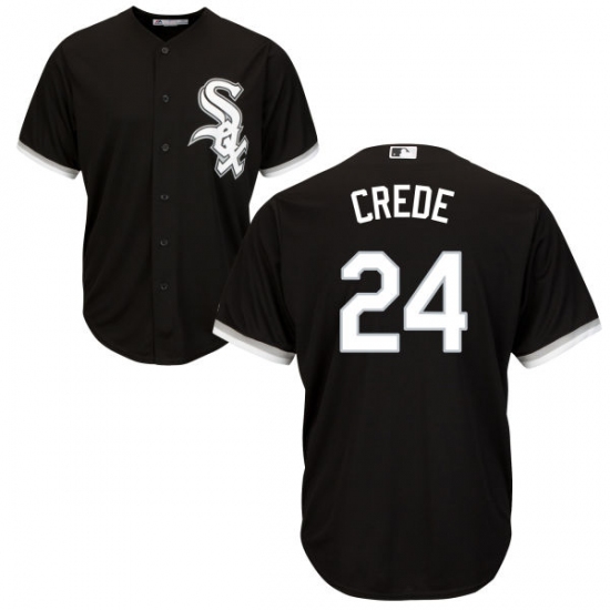 Youth Majestic Chicago White Sox #24 Joe Crede Authentic Black Alternate Home Cool Base MLB Jersey - Ujersey