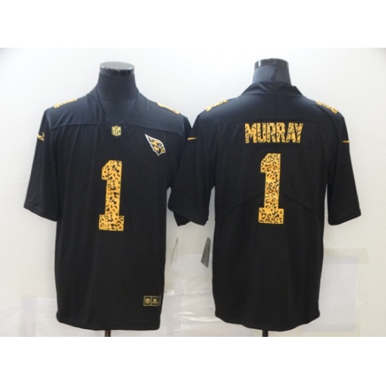 Men's Arizona Cardinals #1 Kyler Murray 2020 Black Leopard Print Fashion Limited Stitched Jersey - Ujersey