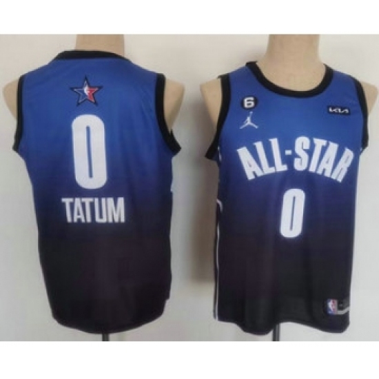 Men's Boston Celtics #0 Jayson Tatum Navy Blue 2022 All Star 6 Patch Icon Sponsor Swingman Jersey - Ujersey
