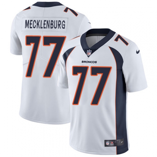 Men's Nike Denver Broncos #77 Karl Mecklenburg White Vapor Untouchable Limited Player NFL Jersey - Ujersey